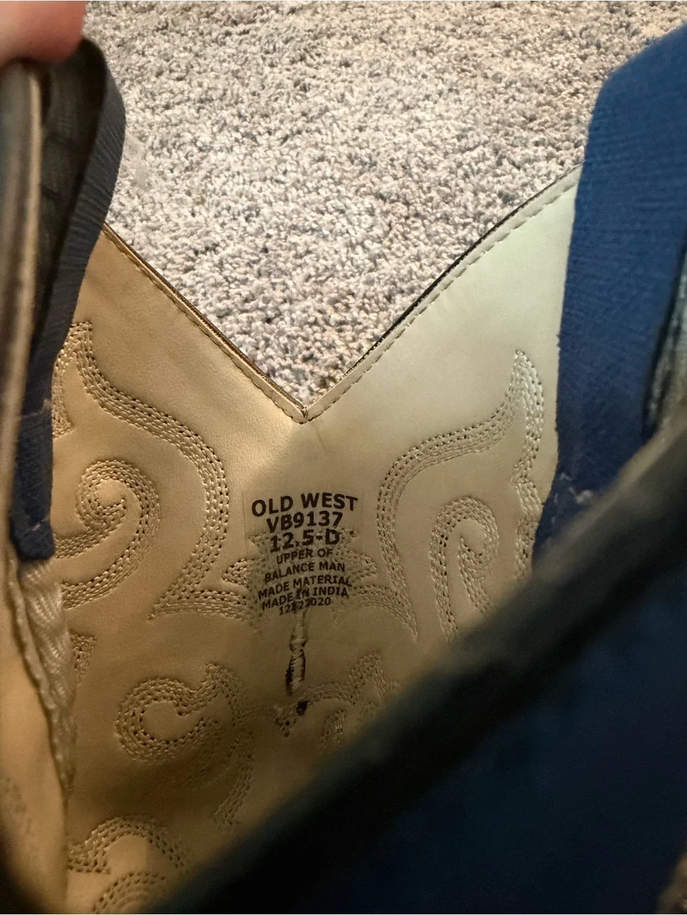 Old West Black and Blue Kids Western Boots